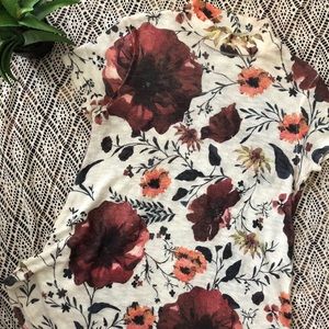 Floral High low Knit Top